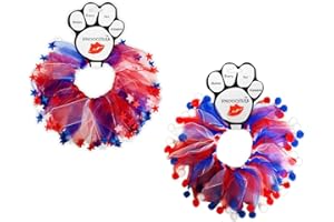 MIRAGE PET PRODUCTS Pet, Dog & Cat Smoocher Pet Necklace, "Patriotic" L Patriotic Stars
