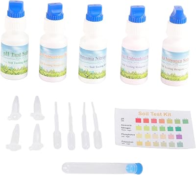 Garosa Soil Test Kit 5 Bottles pH NPK Fertility Measurement Tools