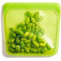 Stasher Reusable Silicone Storage Bag, Food Storage Container, Microwave and Dishwasher Safe, Leak-free, Sandwich, Lime