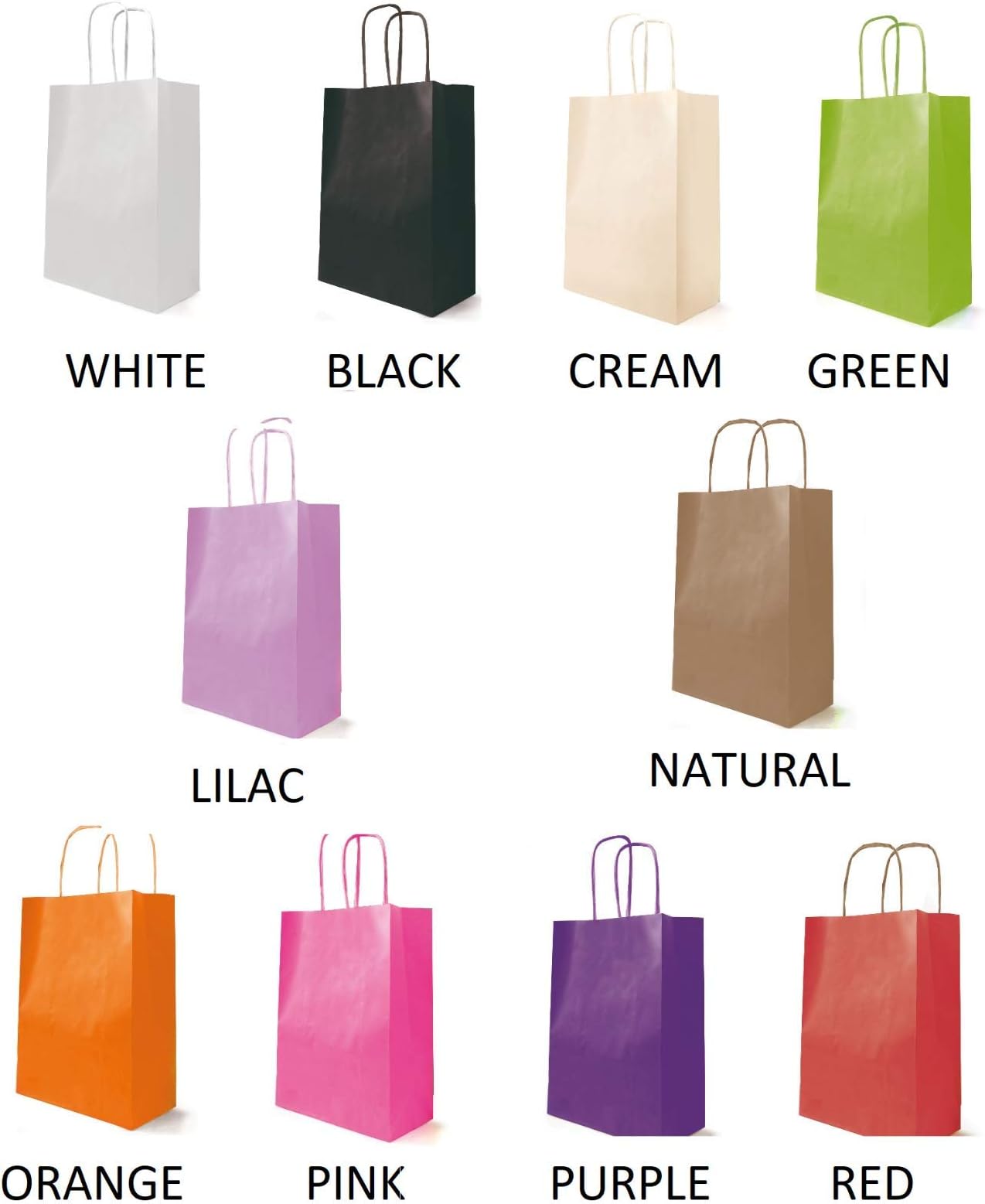 15x Twisted Handle Paper Party Bags Kraft Bags Luxury Bags Loot Bag XS | S | M | L | 4 Sizes | 10 Colours (XS, Blue)