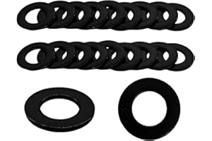 Runseaway 20Pcs M10 Flat Washers, Black Stainless Steel Sealing Rings, ID 10mm, OD 20mm, Thickness 1.5mm, Heavy Duty Washers for Home, Factory and DIY Projects