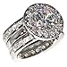 Unique Round-Shape 5 Ct. Cubic Zirconia Cz Bridal Wedding 3 Pc. Ring Set with Eternity Bands (Center Stone is 3.5 Cts.)