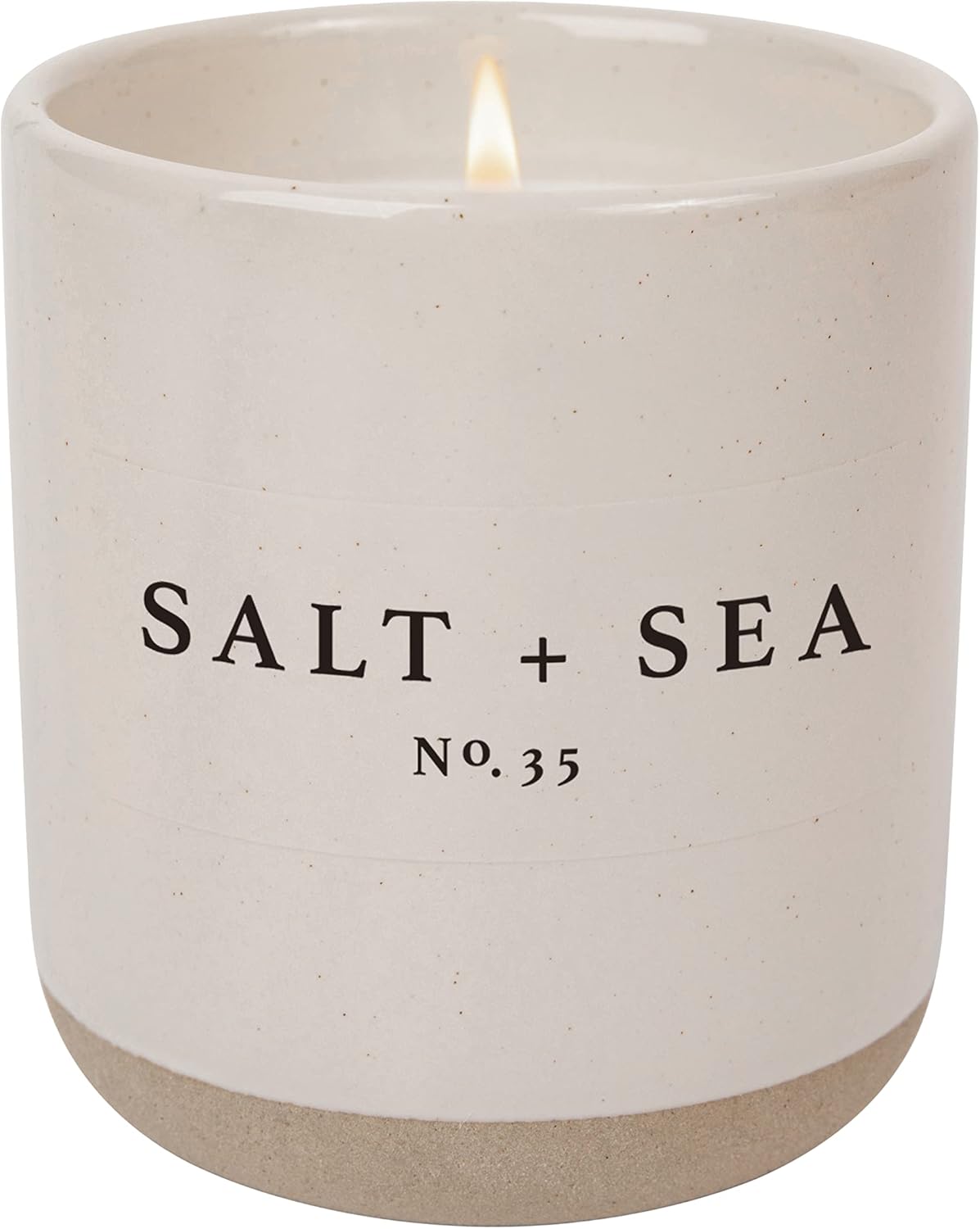 Candles & Holders - Sweet Water Decor Salt and Sea Candle | Sea Salt, Citrus, Amber, Musk, Beach Scented Soy Candles for Home | 12oz Stone Jar, 60+ Hour Burn Time, Made in The USA
