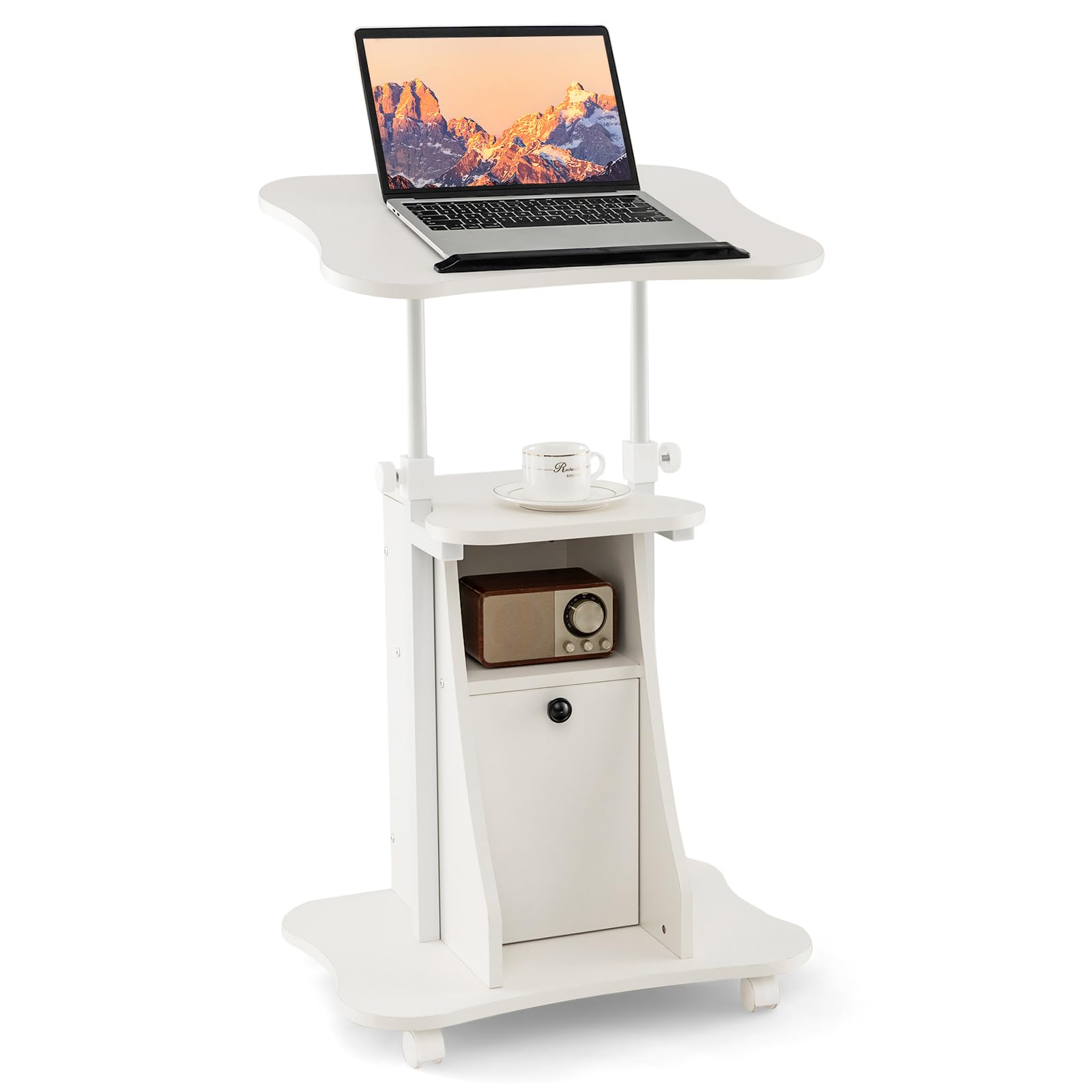 Tangkula Mobile Laptop Podium, Height Adjustable