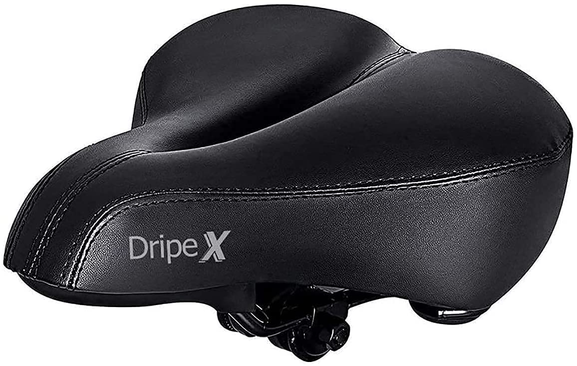 Dripex Gel Bike Seat - Comfort Universal Cycle Saddle Wide Cushion Pad Waterproof for Women & Men - Fits MTB/Road/Spinning Bikes