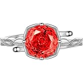Aurora Tears Birthstone Rose Ring - 925 Sterling Silver Rose Cut Cubic Zirconia Flower Adjustable Ring Anniversary Engagement Promise Ring Birthday Jewelry Gift for Women Wife Mom Daughter