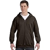 Hanes Mens Full Zip Ultimate Heavyweight Athletic-hoodies, Dark Chocolate, Large US