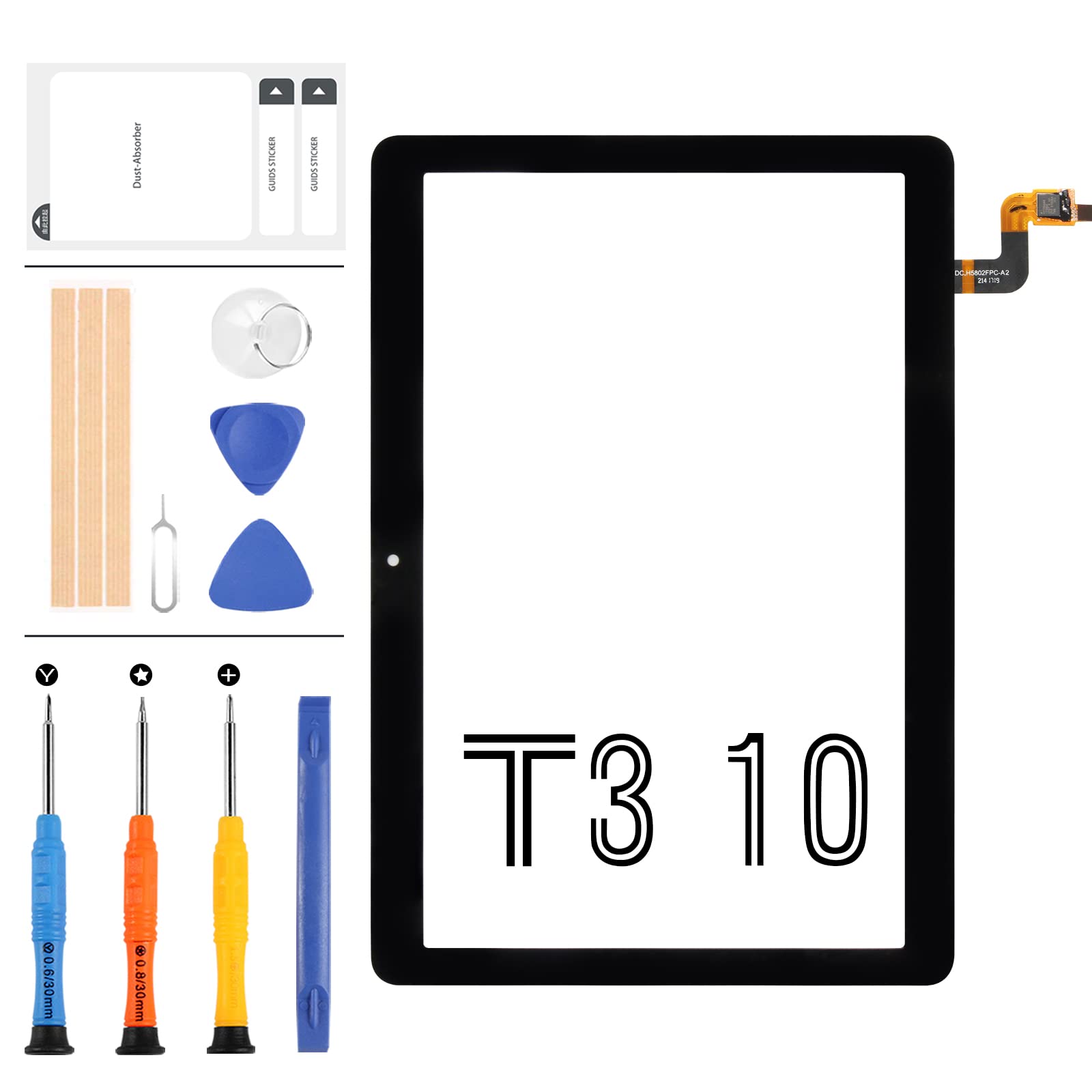 LADYSON Screen Replacement Kits 9.6" Fit For Huawei MediaPad T3 10 AGS-L09 AGS-W09 AGS-L03 Touch Screen Digitizer Glass Panel Parts + Free Repair Tools (Black)