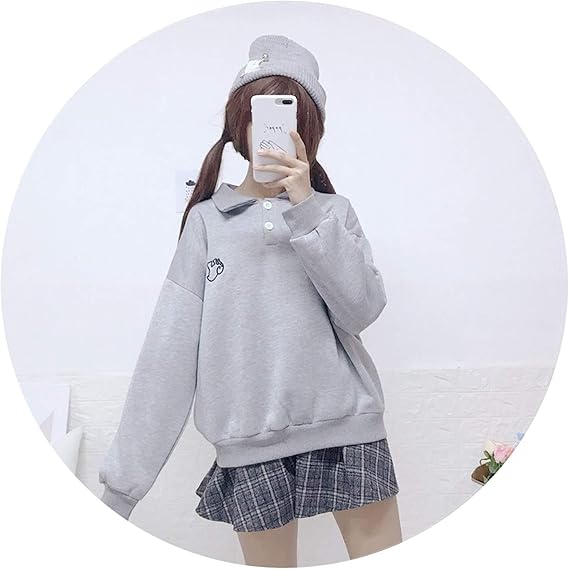 Amazon Co Jp 春 冬 レディース 通学 通勤緩い 厚いビロード 長袖 セーターコート レディース おしゃれ ワンサイズ グレー 服 ファッション小物