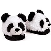 Everberry Fuzzy Panda Slippers for Women and Men - Fluffy Plush Panda Bear Slippers for Adults