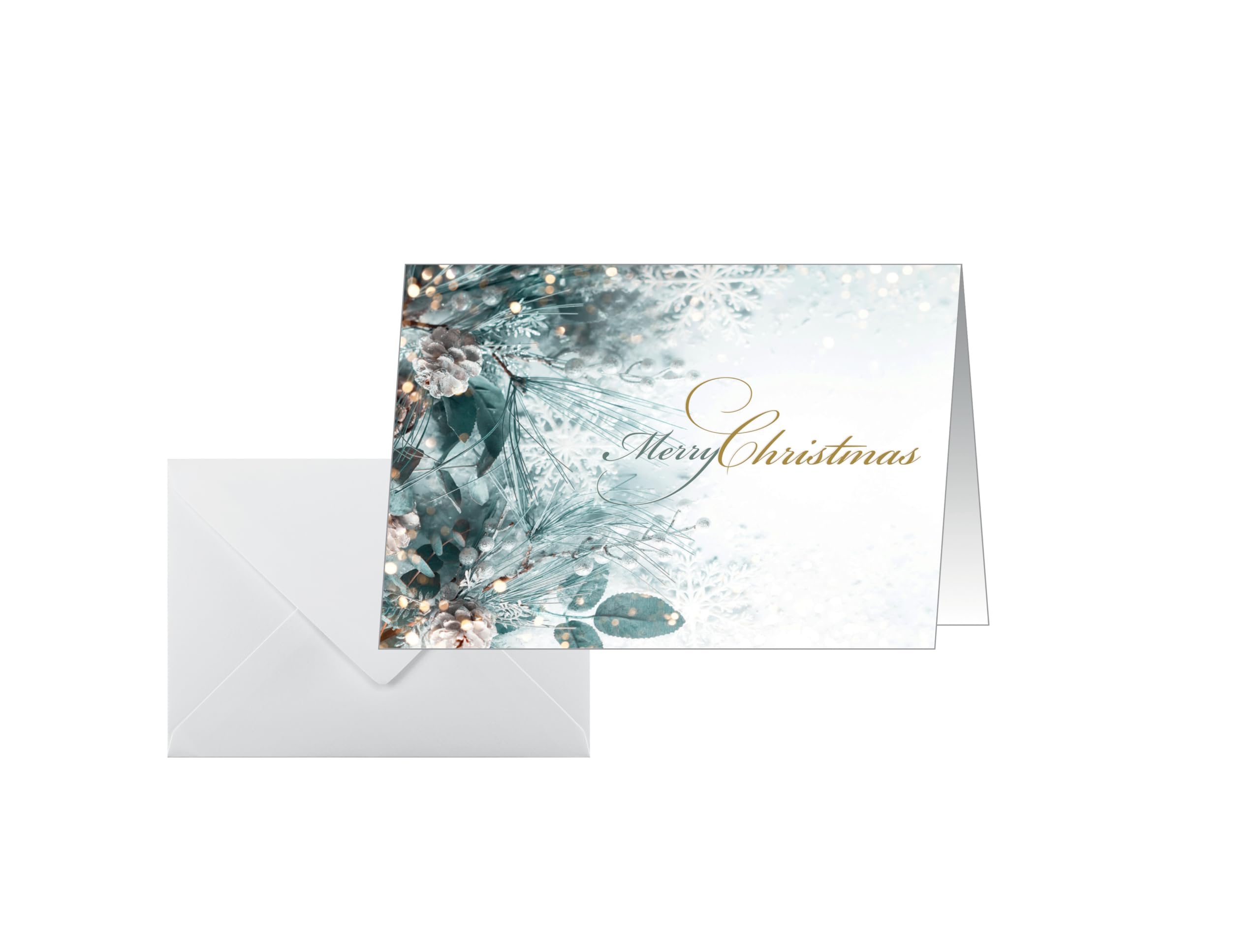 SIGEL DS086 Christmas cards "Eucalyptus magic", A6 landscape, 25 cards incl. envelopes, easy to print