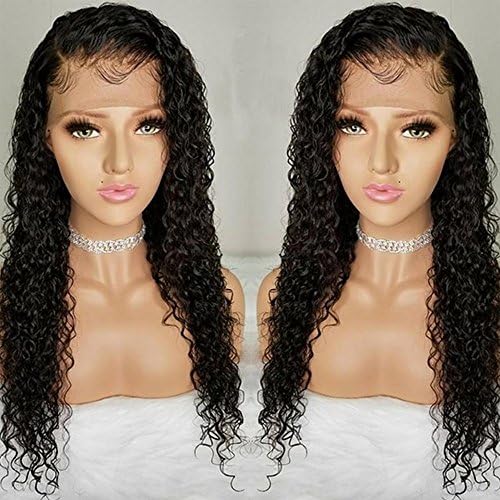 Pre Plucked Lace Front Wigs with Baby Hair Curly Hair Full Lace Wigs for Black Women Brazilian Virgin Human Hair Wigs (14 inch Lace Front Wig, 180% Density)