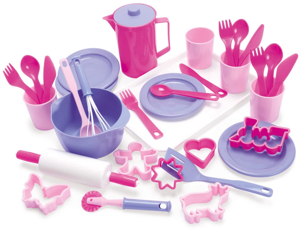 Dantoy My Little Princess Serving Set, Tableware Set & Accessories, 35 Pieces, Children from 2 Years, Toys, Baking Utensils, Play Kitchen, Role Play, Plastic, Produced in Denmark