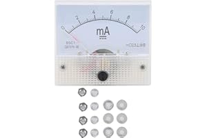 85C1-A DC Ammeter, 0-10 mA Analog Current Meter, ±2.5% Accuracy, ABS Panel Mounted, Embedded Installation for Power Distribut