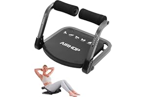 AIRHOP Ab Machine for Stomach Workout, Abs Workout Equipment for Sit Up Exercise, 4-Speed Adjustable Ab Trainer Machine with Automatic Rebound, Home Gym Abdominal Exercise Equipment for All Ages
