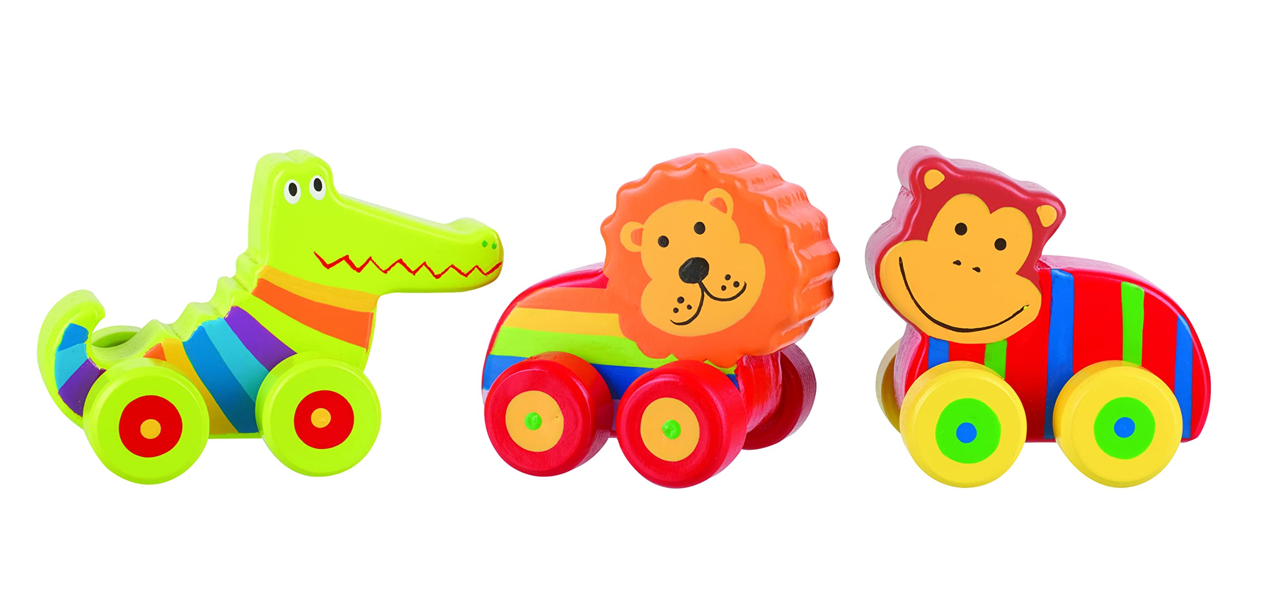 Orange Tree Toys Wooden Animal Vehicles - My First Jungle Educational Toy for 1 Year Old and Toddlers - Small World Activity Set for Early Development โ image 1