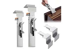 2 Pcs Drawer Front Installation Clamps,Stainless Steel Drawer Fixing Clamp with 2Pcs Replaceable Clip,Drawer Face Mounting Cl