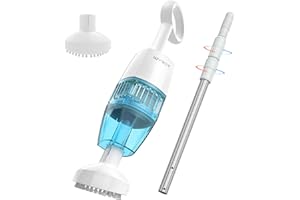 (2025 Upgrade) WYBOT Hyson 100 Handheld Pool Vacuum with Dual Suction Heads, Telescopic Pole, Deep Cleaning with 60 Mins Runtime, Hot Tub Vacuum Ideal for Above & Inground Pools, Spas