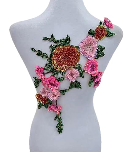 Amazon.com: JRYYR Rose Sequin Applique, Embroidered Patch