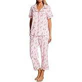 BedHead Pajamas Short Sleeve Cropped Pajama Set Flamingo Cha Cha SM (US 4-6)