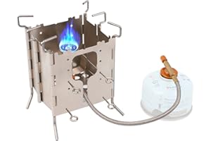 HOTDEVIL Camping Stove Stainless Multi-Fuel Stove Camping Backpacking Stove Folding Portable Wood Stove for Picnic BBQ Cookin