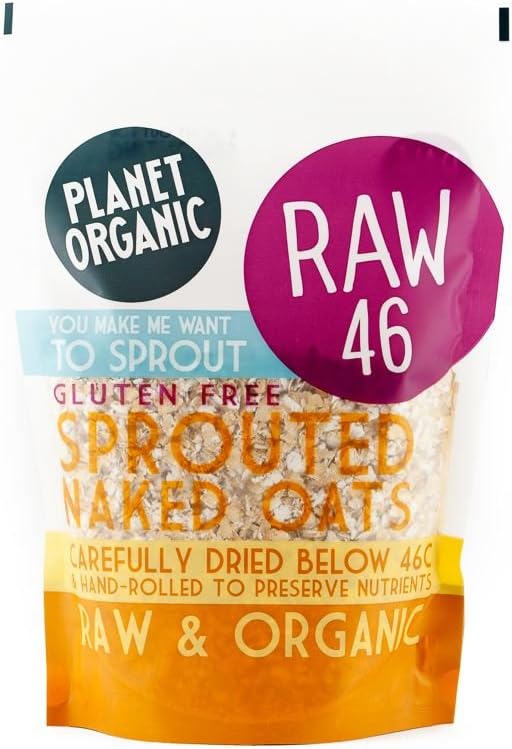 (2 Pack) - Planet Org Raw Sprouted Rolled Naked Oats - Gluten Free| 300 g |2 Pack - Super Saver - Save Money