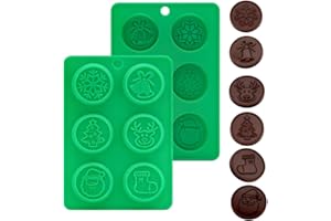 Christmas Silicone Molds - 3D Cookie Chocolate Molds in The Shapes of Santa Claus, Snowflakes, Christmas Trees, Stockings, Re