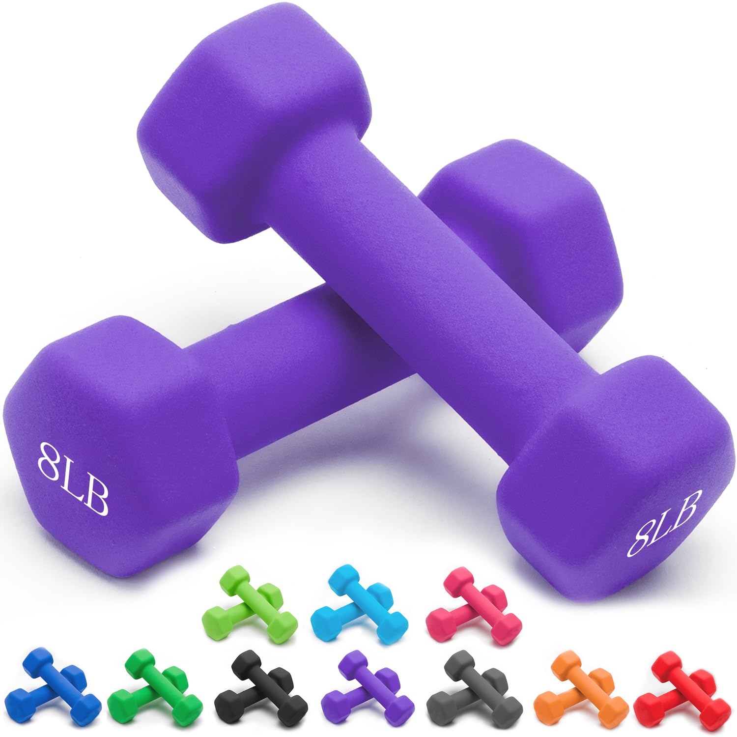 Photo 1 of 8 LB, Anti-Slip, Anti-roll, Hex Shape dumbbell