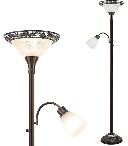 Fangio Lighting 1477 62-Inch Molded Metal Floor Lamp, Black, Floor