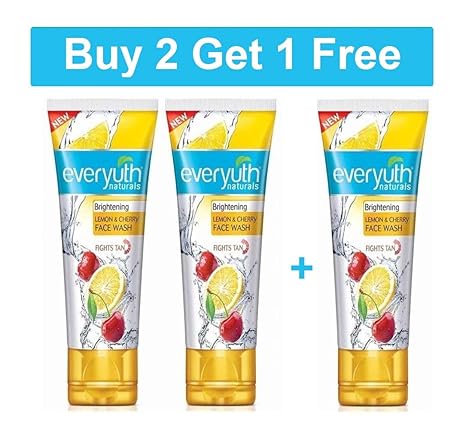 everyuth naturals brightening lemon & cherry face wash