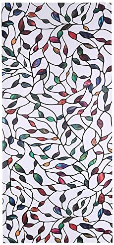 LOA 45x100cm 3D Color Leaves Sunscreen Glass Window Film Home Decoration Sticker for Glass