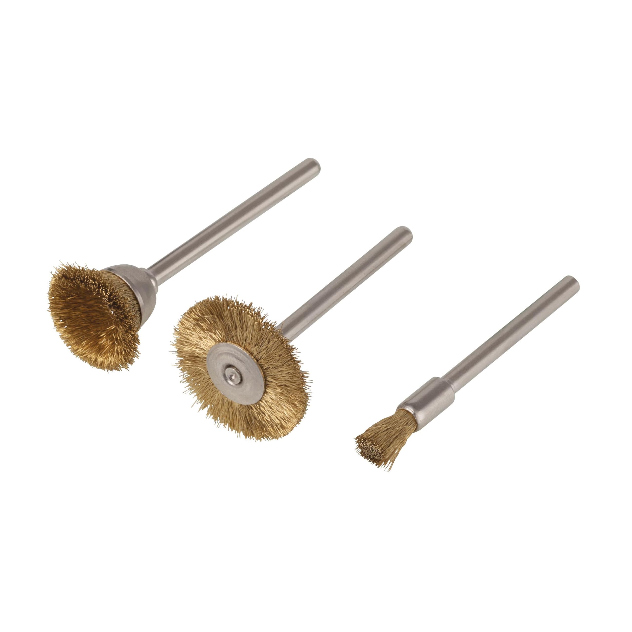 wolfcraft Brass Wire Mini Brush Set 3 Pcs. I 2740000
