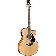 Yamaha FSX820C Small Body Solid Top Cutaway Acoustic-Electric Guitar, Natural
