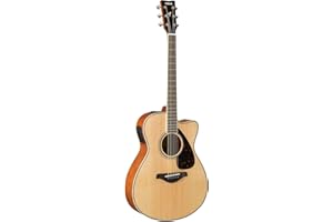Yamaha FSX820C Small Body Solid Top Cutaway Acoustic-Electric Guitar, Natural