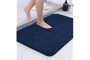 1pc Thickened Ultra-Fine Fiber Plush Soft ComfortableRug, Absorbent Non-Slip Mat for Bedroom, Living Room Floor Carpet,Navy B