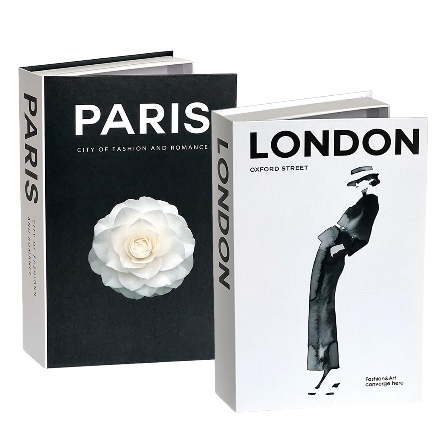 2 Pieces Decorative Book Storage Box, Fake Book, Book Model Box, Decorative Storage Box, Decorative Book with Storage Space, Book Decoration, Suitable for Living Room, Bedroom and Other Places