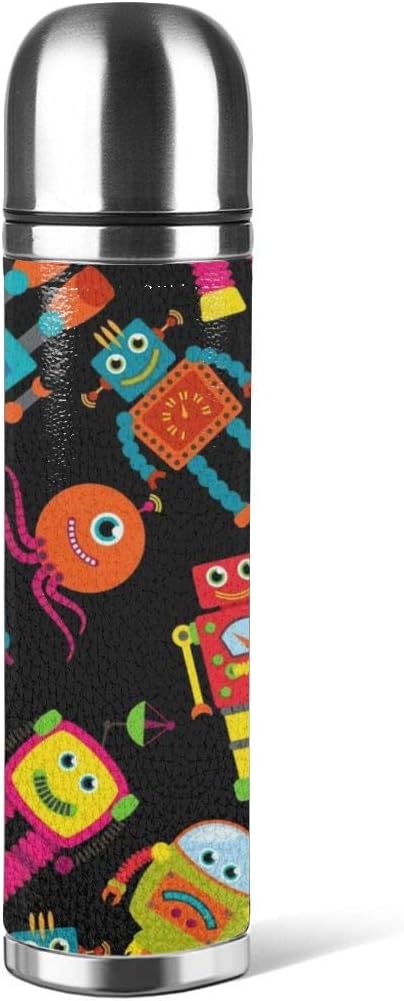 Amazon 水筒 ロボット アニメ 幾何学模様 マグボトル ダブルステンレス鋼ボトル スポーツボトル 500ml 直飲み 真空断熱 保温保冷 軽量 水筒 マグボトル オンライン通販