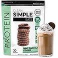 Clean Simple Eats Mint Chocolate Cookie Whey Protein Powder, Natural Sweetened and Cold-Processed Whey Protein Powder, 20 Grams of Protein (30 Servings)