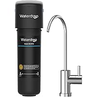 Waterdrop 10UB Under Sink Drinking Water Filtration System, NSF/ANSI 42 Certified, with Dedicated Brushed Nickel Faucet…