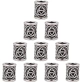 UNICRAFTALE 10Pcs Paracord Bead Column Spacer with Trinity Knot Large Hole for Hair, Beard, Bracelets & Jewelry Making