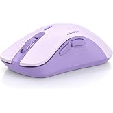 RAPIQUE Bluetooth Wireless Mouse, Dual Bluetooth &amp; 2.4GHz, Purple | Right-Hand Design, Quiet Clicks, Low Power, 3-device switching, Portable Multi-Device for MacBook, Laptop, Computer, iPad, PC