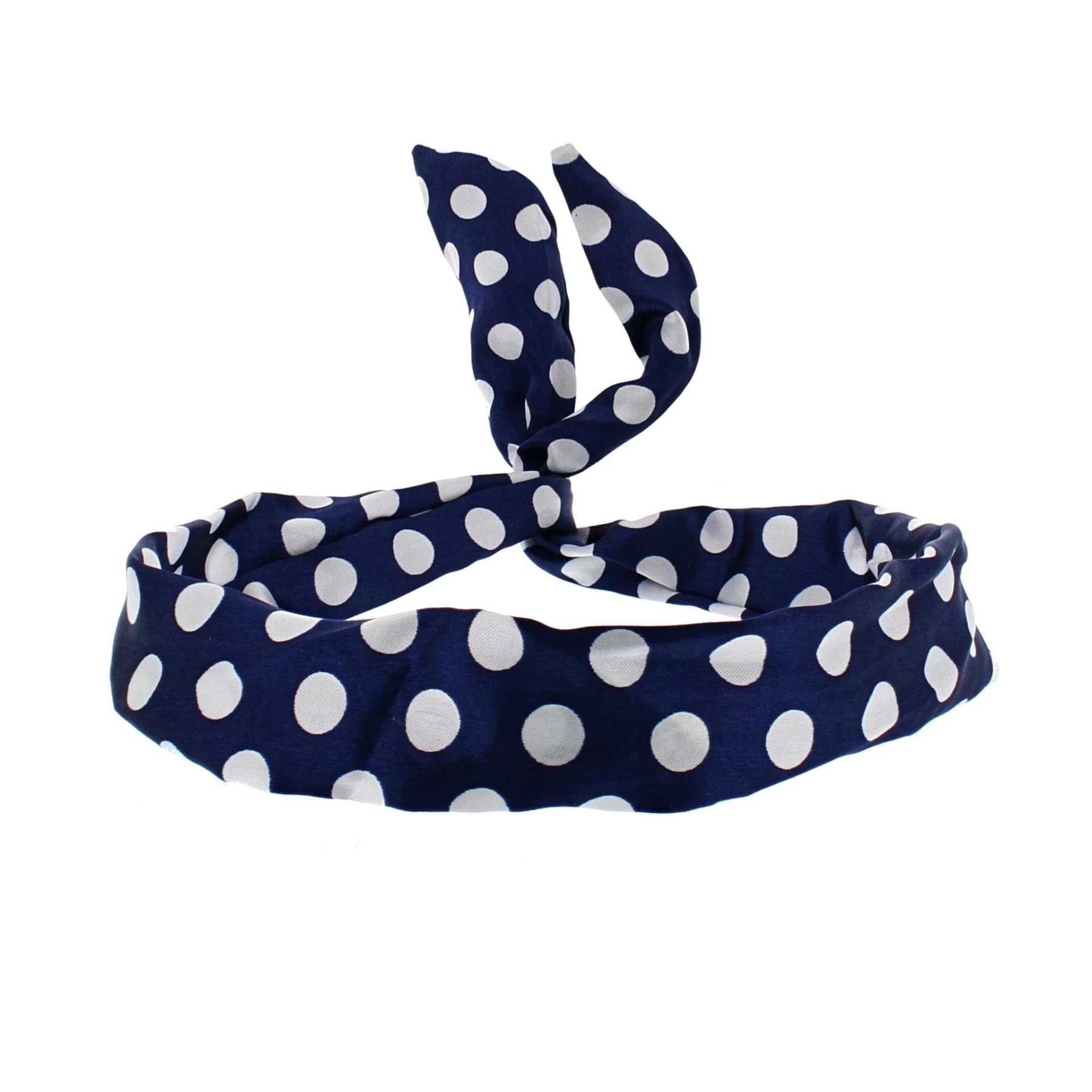Topkids Accessories Pattern Wire Headbands for Women's Hair, Girls Headbands Hair Bands for Women Accessories for Women Head Bands Adult Women's Fashion (Navy Satin Polka Dot)