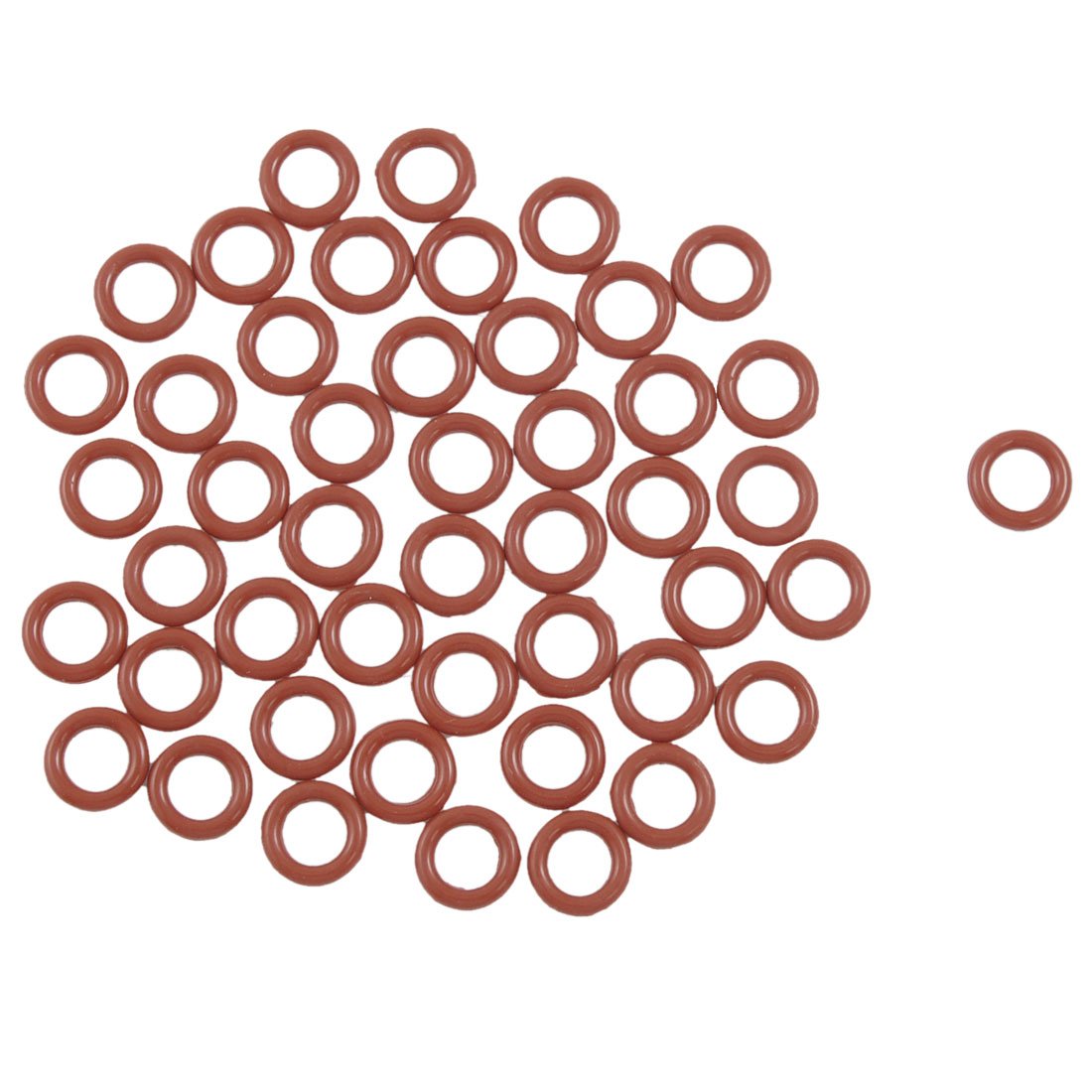 Sourcingmap 50 Pcs 12mm x 2.5mm x 7mm Dark Red Silicone O Rings Oil Seal Washers Gasket