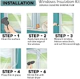 LORD C Window Film Insulation Kit 2 Windows 1m x 1.5m Draught Excluder view 2