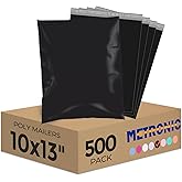 Metronic Poly Mailers 10x13 500Pcs,Strong Adhensive Shipping Bags for Clothing,Waterproof Poly Mailer Bags for Shipping, Flexible Shipping Envelopes for Small Business, Mailing Packages Bags Black