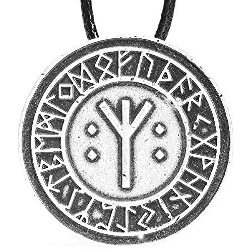 Norse Viking Runes Algiz Amulet Necklace Pendant Life Runic Talisman Gift for Men Women 4012