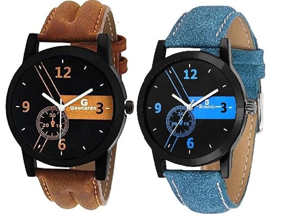 Round Blue Black Dial Analogue Watches For Boys-Gdc008