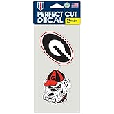 Wincraft NCAA University of Georgia Perfect Cut Decal (Set of 2), 4" x 4"