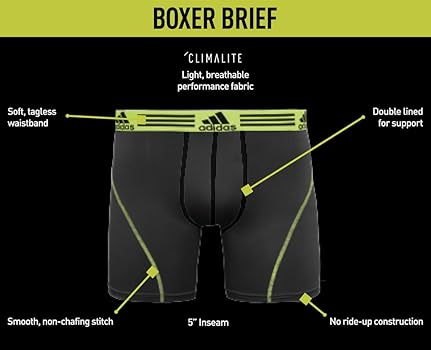 adidas men's climalite boxer briefs