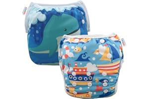 ALVABABY 2pcs Swim Diapers Reuseable Adjustable for Baby Gifts & Swimming Lessons SWD36-41